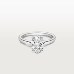 18K White Gold Lab-Grown Diamond Oval Ring — 1.59 ct