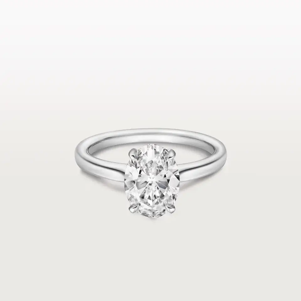 18K White Gold Lab-Grown Diamond Oval Ring — 1.59 ct