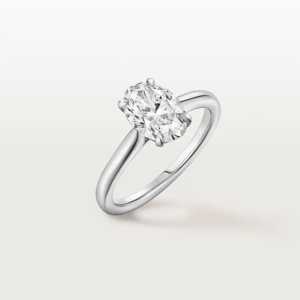 18K White Gold Lab-Grown Diamond Oval Ring — 1.59 ct — view 2