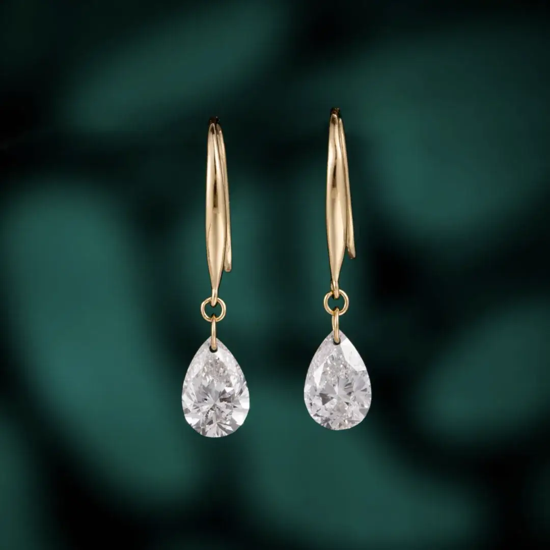 18K Gold Lab-Grown Diamond Earrings — 1.07 ct — view 2