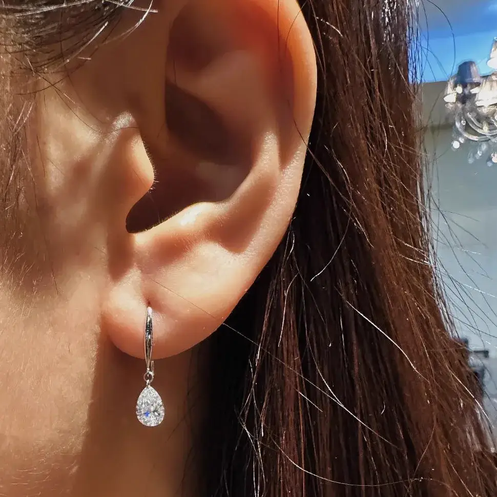 18K Gold Lab-Grown Diamond Earrings — 1.07 ct — view 5