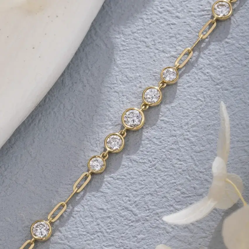 14K Gold Lab-Grown Diamond Bracelet — 1.15 ct — view 2