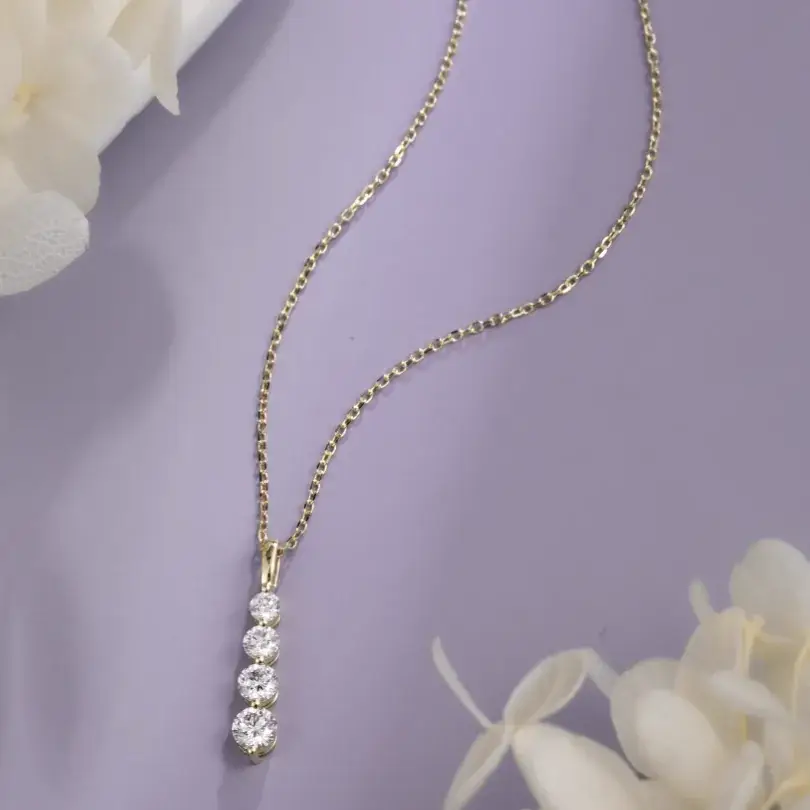 14K Gold Lab-Grown Diamond Necklace — 0.56 ct — view 2