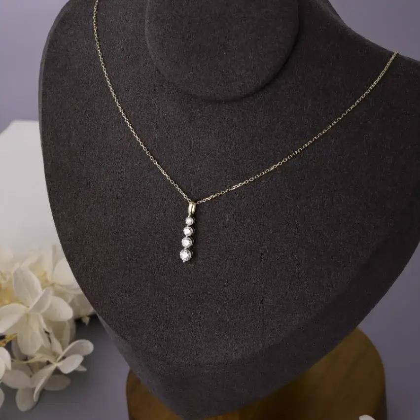 14K Gold Lab-Grown Diamond Necklace — 0.56 ct — view 3