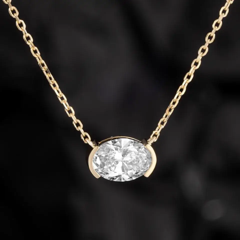 14K Gold Lab-Grown Diamond Necklace — 1.02 ct